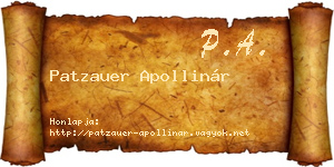 Patzauer Apollinár névjegykártya